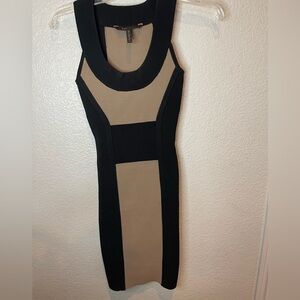 BCBGMaxAzria Black and Tan Mini Dress Y2K baddie